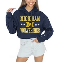 Gameday Couture Michigan Wolverines Can't Lose Rhinestone Cropped Pullover Hoodie