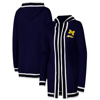 Gameday Couture Michigan Wolverines Stripe Detail Tri-Blend Hoodie Cardigan Sweater