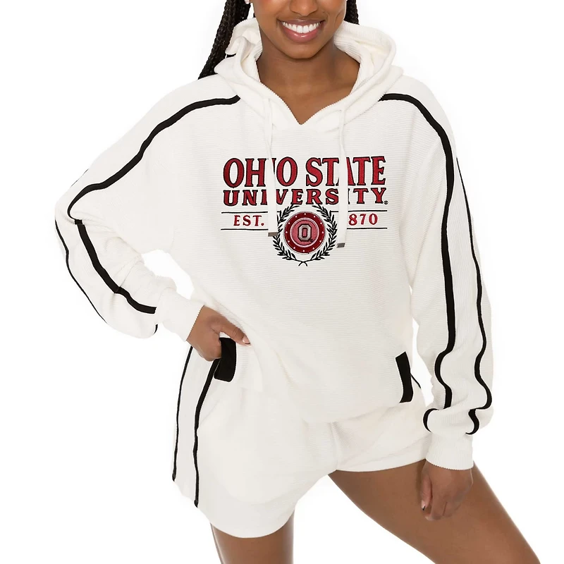 Gameday Couture Ohio State Buckeyes Down Set Go Pullover Hoodie and Shorts Set