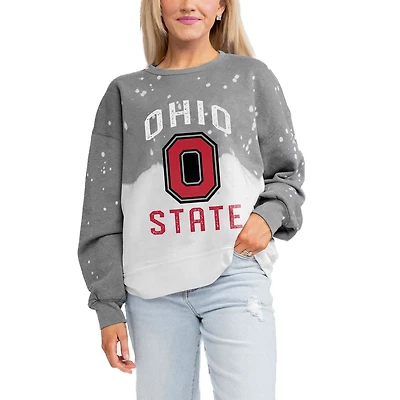 Gameday Couture Ohio State Buckeyes Twice As Nice Faded Crewneck Sweatshirt
