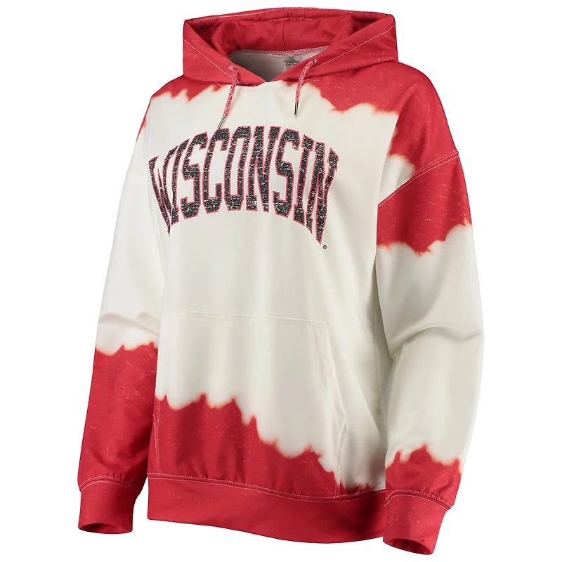 Gameday Couture Red Wisconsin Badgers For the Fun Double Dip-Dyed Pullover Hoodie