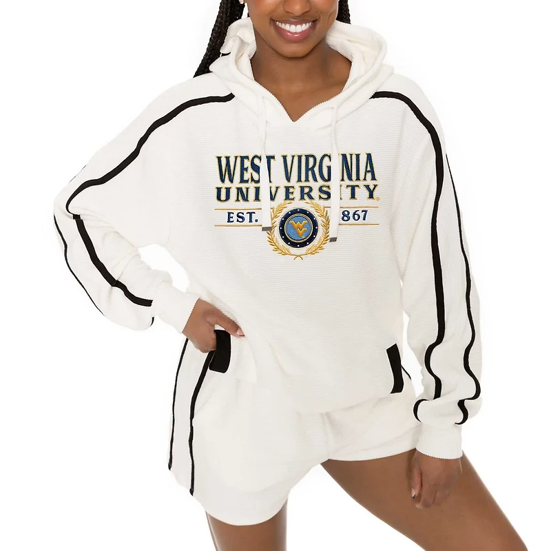Gameday Couture West Virginia Mountaineers Down Set Go Pullover Hoodie and Shorts