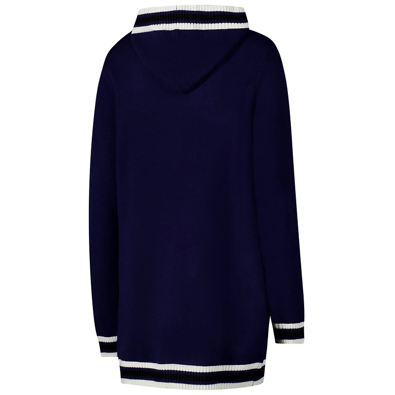 Gameday Couture West Virginia Mountaineers Stripe Detail Tri-Blend Hoodie Cardigan Sweater