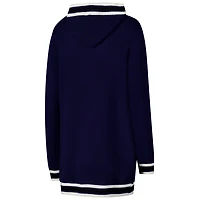 Gameday Couture West Virginia Mountaineers Stripe Detail Tri-Blend Hoodie Cardigan Sweater