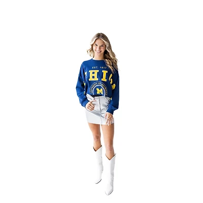 Gameday Social Michigan Wolverines Phipps Cropped Sweatshirt
