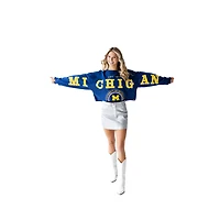 Gameday Social Michigan Wolverines Phipps Cropped Sweatshirt