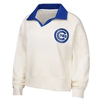 Girls Youth Chicago Cubs Ballpark Hit Collared V-Neck Pullover Sweatshirt