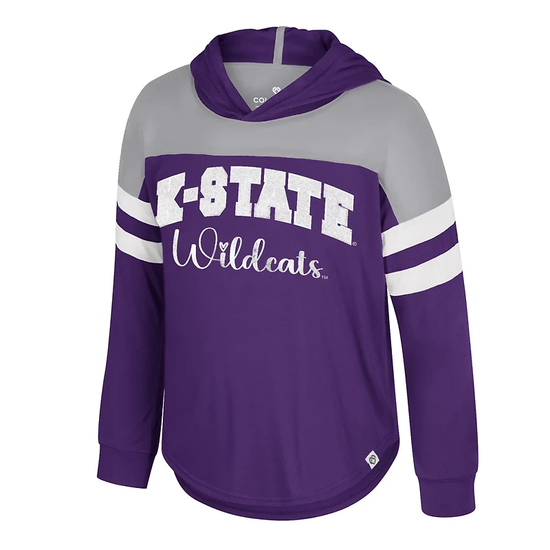 Girls Youth Colosseum Kansas State Wildcats Reflection Hoodie Long Sleeve T-Shirt