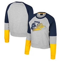 Girls Youth Colosseum Michigan Wolverines Katinka Rhinestone Pullover Sweatshirt