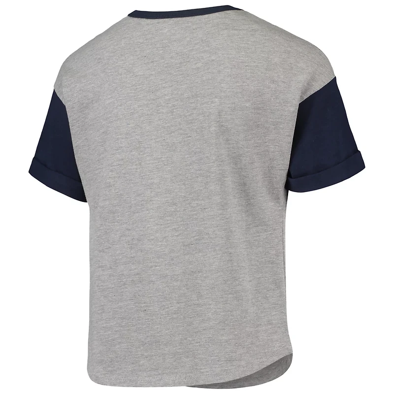 Girls Youth Heathered Gray New York Yankees Bleachers T-Shirt