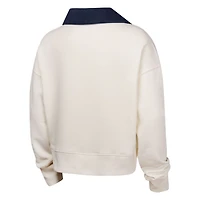 Girls Youth Los Angeles Dodgers Ballpark Hit Collared V-Neck Pullover Sweatshirt