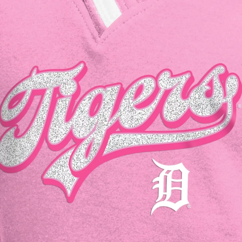 Girls Youth New Era Detroit Tigers Mommy Me Raglan V-Neck T-Shirt