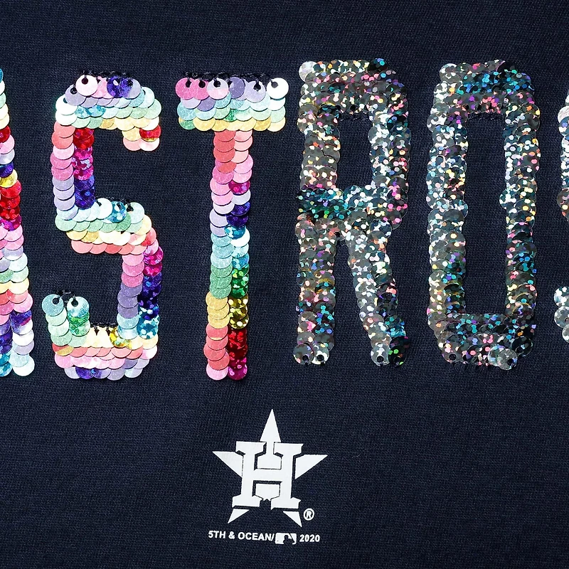 Girls Youth New Era Houston Astros Flip Sequin T-Shirt