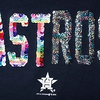 Girls Youth New Era Houston Astros Flip Sequin T-Shirt