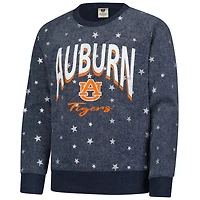 Girls Youth Wes  Willy Auburn Tigers Shimmer Star Reverse Sweatshirt