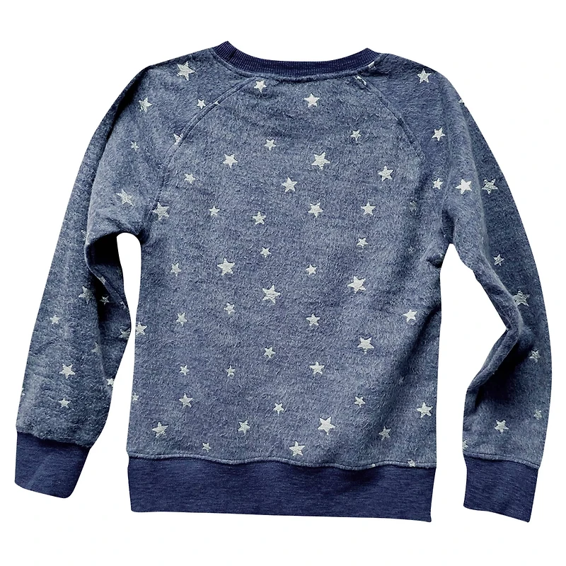Girls Youth Wes  Willy Notre Dame Fighting Irish Shimmer Star Reverse Fleece Raglan Pullover Sweatshirt