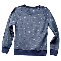 Girls Youth Wes  Willy Notre Dame Fighting Irish Shimmer Star Reverse Fleece Raglan Pullover Sweatshirt