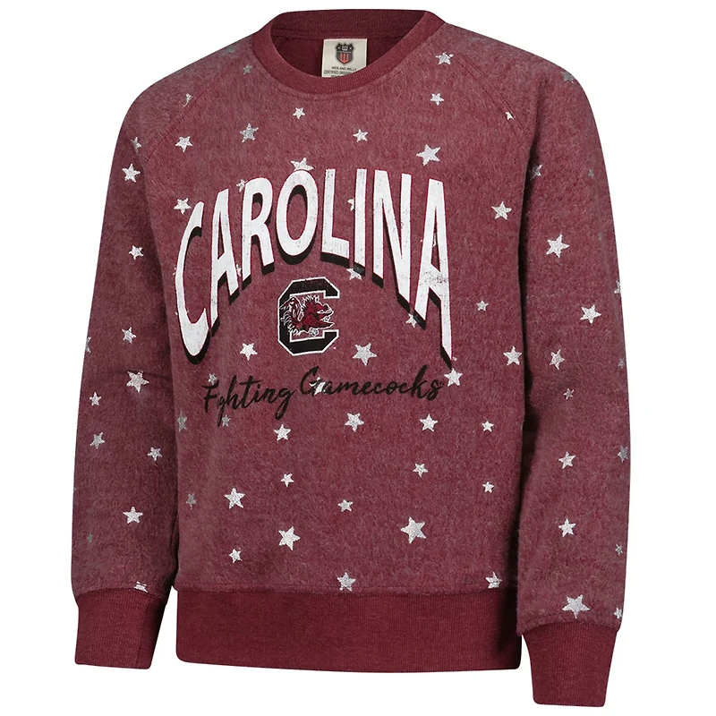 Girls Youth Wes  Willy South Carolina Gamecocks Shimmer Star Reverse Sweatshirt
