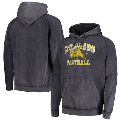 Heather Colorado Buffaloes Arch Vintage Mascot Raglan Pullover Hoodie