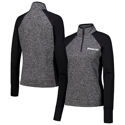 /Heather Gray Michigan State Spartans Finalist Raglan Quarter-Zip Jacket