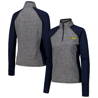 /Heather Gray West Virginia Mountaineers Finalist Raglan Quarter-Zip Jacket