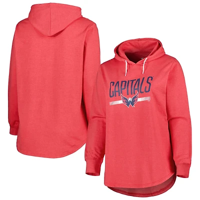 Heather Washington Capitals Plus Size Fleece Pullover Hoodie