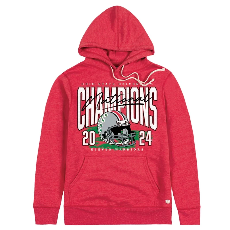 Homefield Ohio State Buckeyes College Football Playoff 2024 National Champions Tri-Blend Helmet Pullover Hoodie