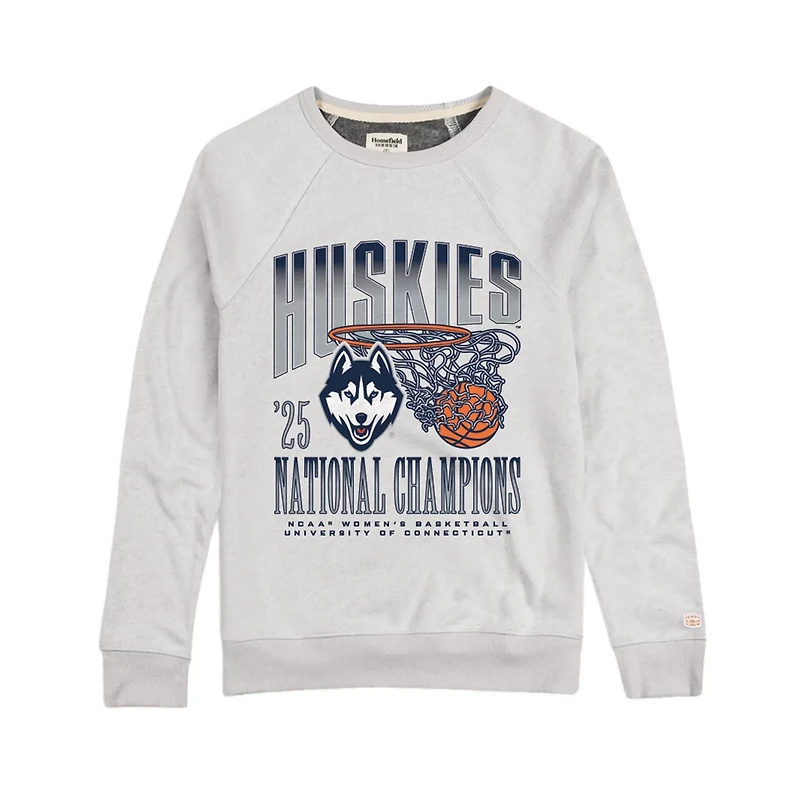 Homefield UConn Huskies 2025 NCAA Wo Basketball National Champions Tri-Blend Pullover Sweatshirt