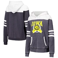 Iowa Hawkeyes Blitz Striped Blocked Raglan Pullover Hoodie