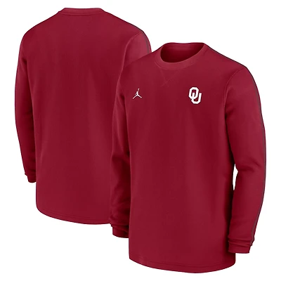 Jordan Brand Oklahoma Sooners 2024 Sideline Coaches Long Sleeve Top