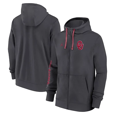 Jordan Brand Oklahoma Sooners 2024 Sideline Full-Zip Hoodie