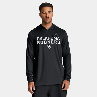 Jordan Brand Oklahoma Sooners 2025 Sideline Dri-FIT Long Sleeve Hoodie T-Shirt