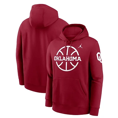 Jordan Brand Oklahoma Sooners Basketball Icon Club Fleece Pullover Hoodie