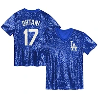 Juniors Shohei Ohtani Los Angeles Dodgers Name  Number Sequin V-Neck Top