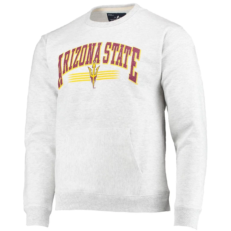 League Collegiate Wear Heathered Gray Arizona State Sun Devils Upperclassman Pocket Pullover Sweatshirt