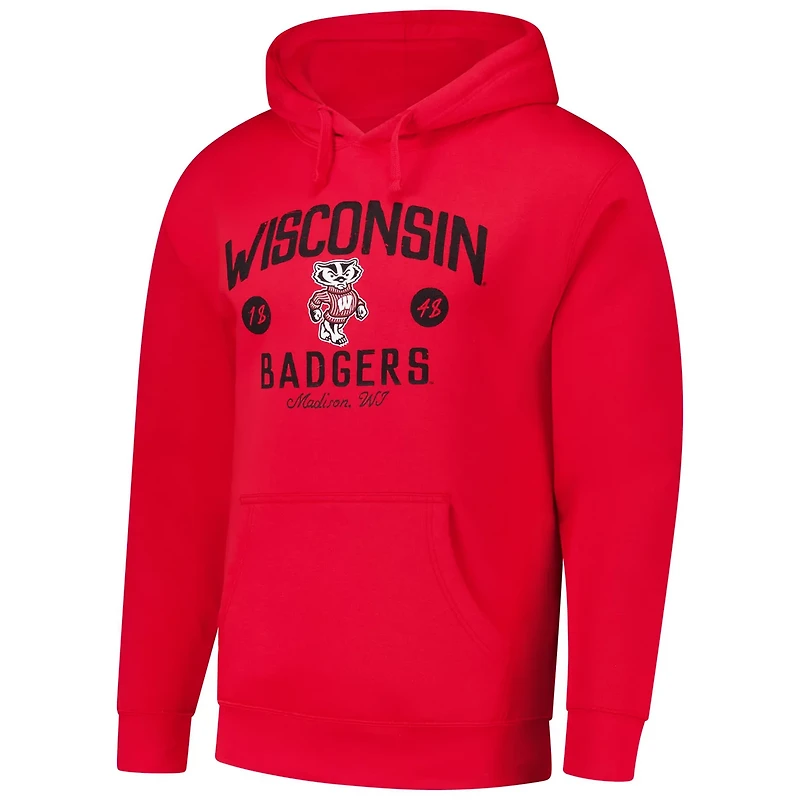 League Collegiate Wear Wisconsin Badgers Bendy Arch Essential 20 Pullover Hoodie