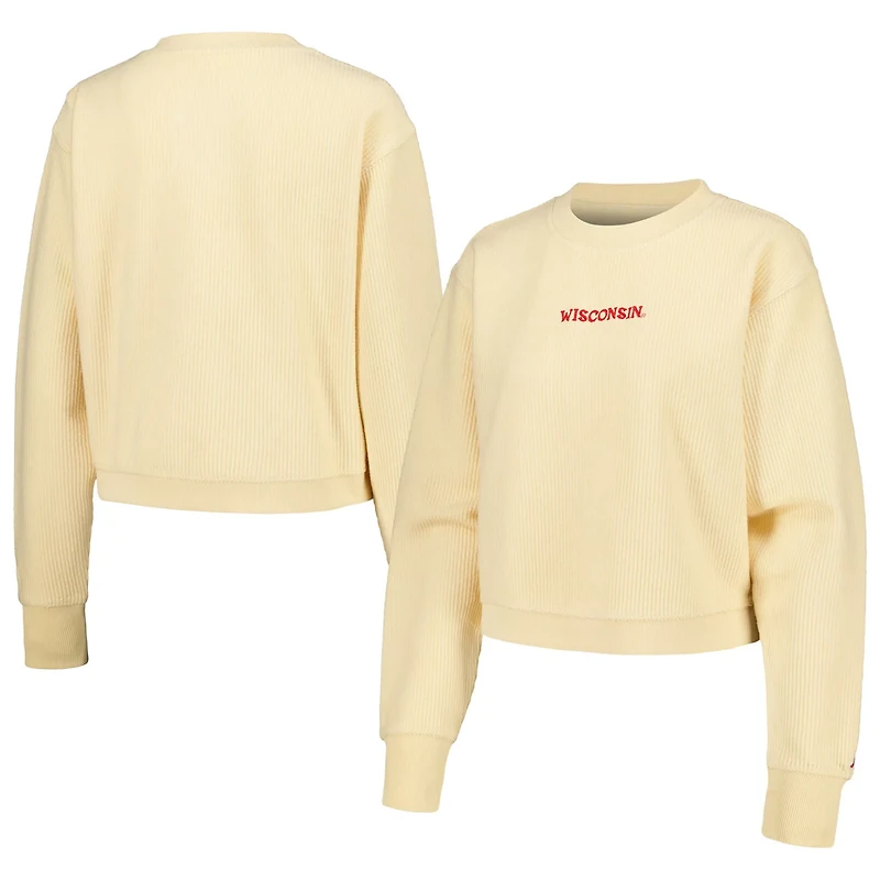 League Collegiate Wear Wisconsin Badgers Timber Cropped Pullover Sweatshirt