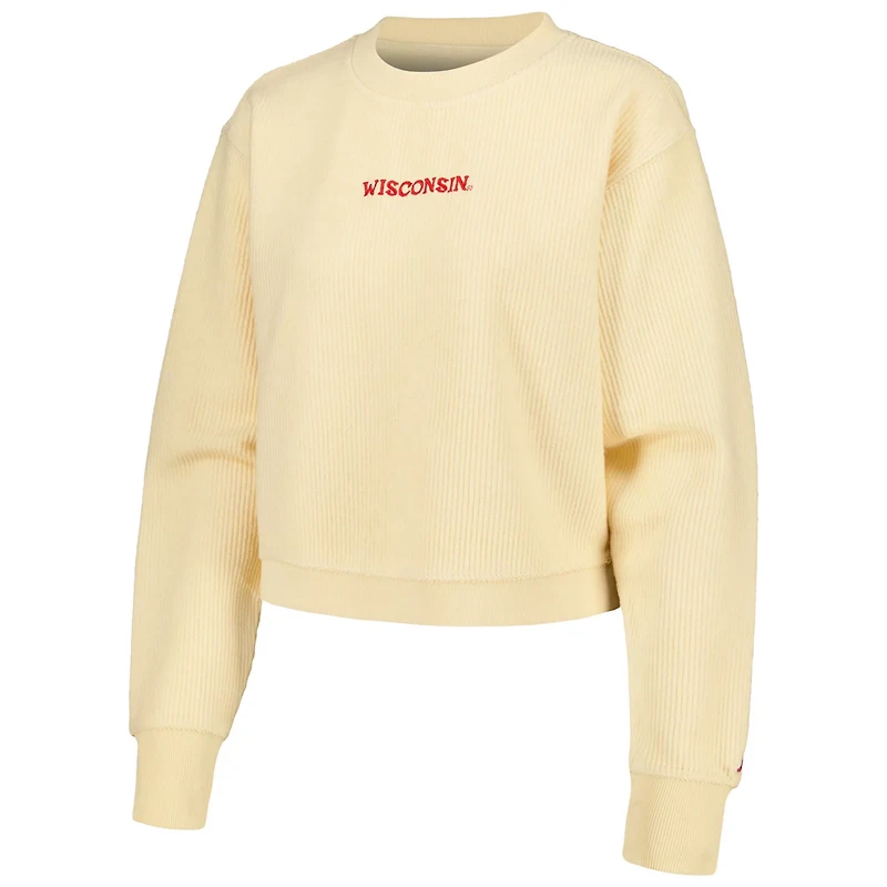 League Collegiate Wear Wisconsin Badgers Timber Cropped Pullover Sweatshirt