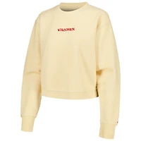 League Collegiate Wear Wisconsin Badgers Timber Cropped Pullover Sweatshirt
