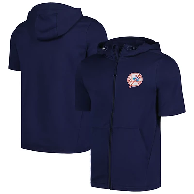 Levelwear New York Yankees Recruit Short Sleeve Full-Zip Hoodie