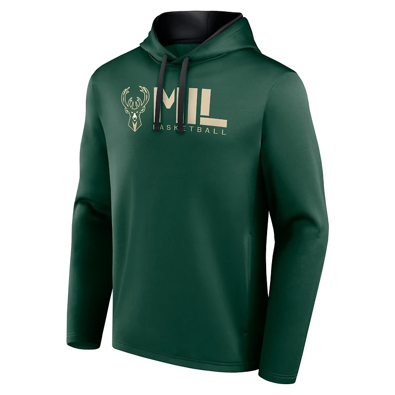 Logo Athletic Hunter Milwaukee Bucks Head Start Pullover Hoodie