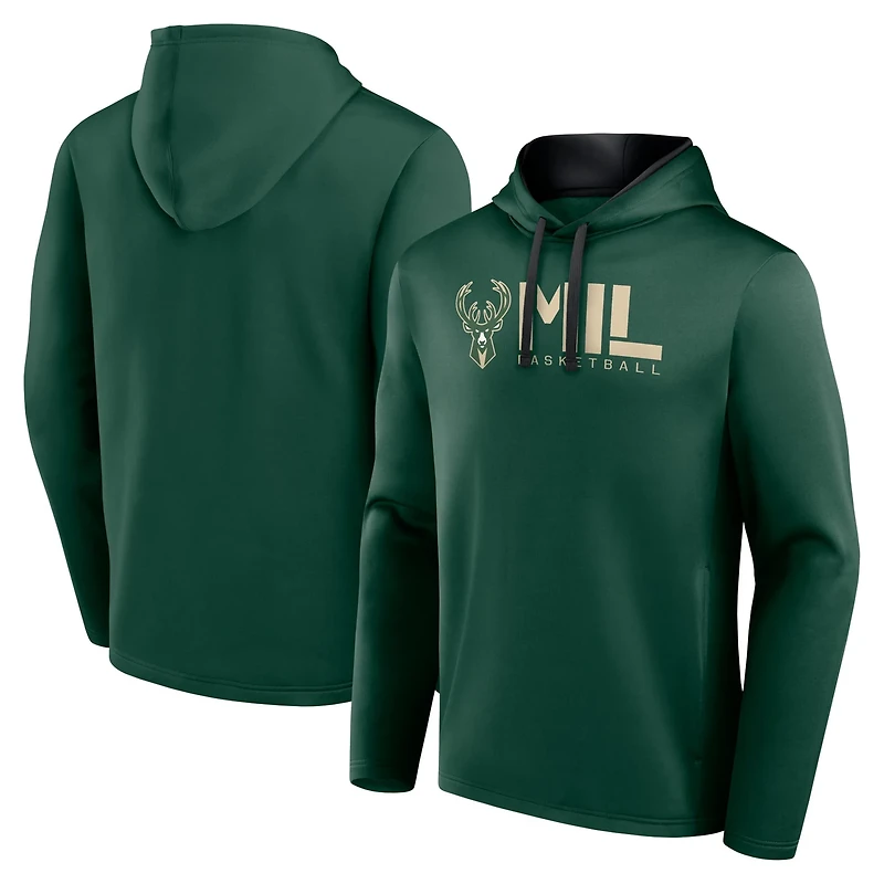Logo Athletic Hunter Milwaukee Bucks Head Start Pullover Hoodie