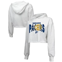 Majestic Threads Indiana Pacers Tri-Blend Cropped Pullover Hoodie