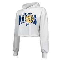 Majestic Threads Indiana Pacers Tri-Blend Cropped Pullover Hoodie