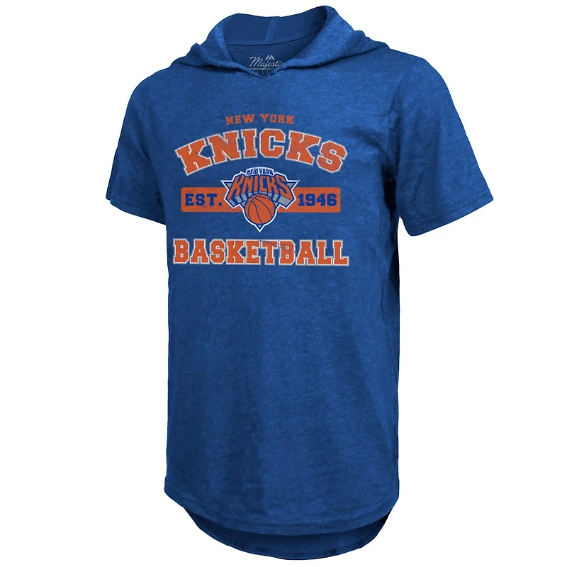 Majestic Threads New York Knicks Tri-Blend Hoodie T-Shirt