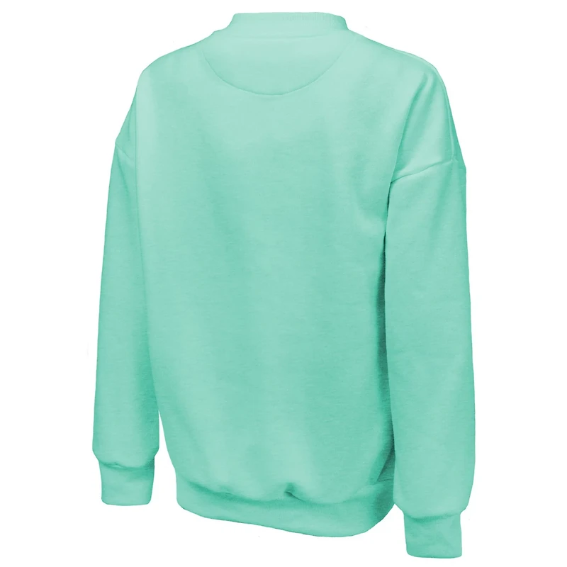 Majestic Threads New York Liberty Primary Logo Drop Shoulder Tri-Blend Pullover Sweatshirt