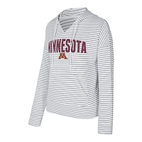 Men's Concepts Sport Gray Minnesota Golden Gophers French Terry Striped V-Neck Pullover Hoodie