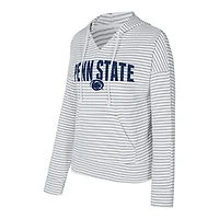 Men's Concepts Sport Gray Penn State Nittany Lions French Terry Striped V-Neck Pullover Hoodie