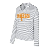 Men's Concepts Sport Gray Tennessee Volunteers French Terry Striped V-Neck Pullover Hoodie