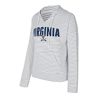 Men's Concepts Sport Gray Virginia Cavaliers French Terry Striped V-Neck Pullover Hoodie